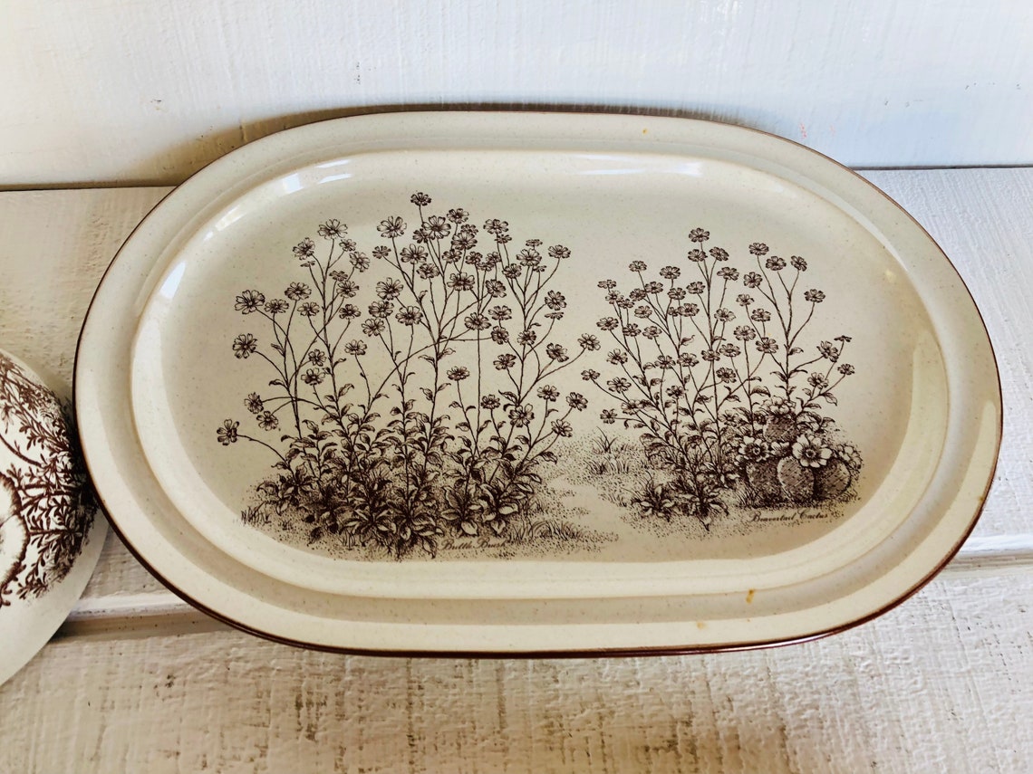 1970s 80s Noritake Stoneware DESERT FLOWERS 8341 Japan Vintage Etsy