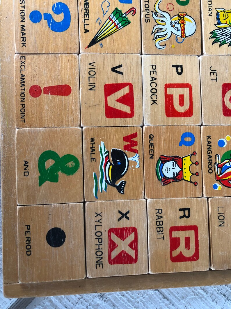 Vintage Wooden ABC Set Alphabet Puzzle Kid Children - Etsy