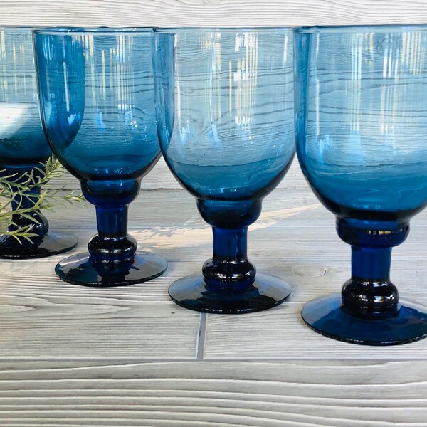 Cobalt Blue Goblets - Etsy