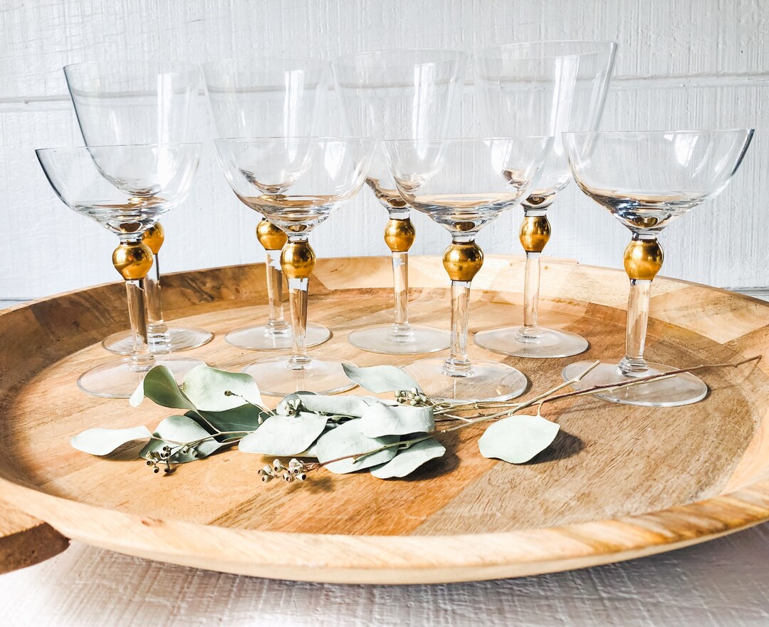 Vintage Gold Ball Wine Glasses or Coupe Champagne Goblets Etsy