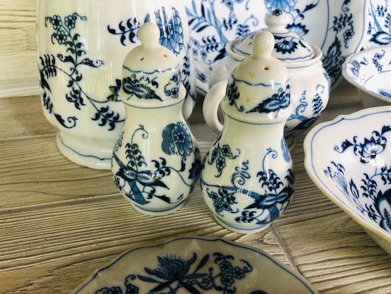 1950s Blue Danube Porcelain Dinnerware Serving Piece Canister Oval