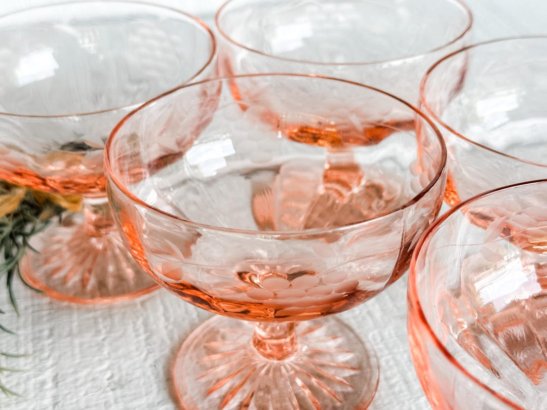 Grape Rose by Standard Glass 1920s Antique Pink Depression Glass