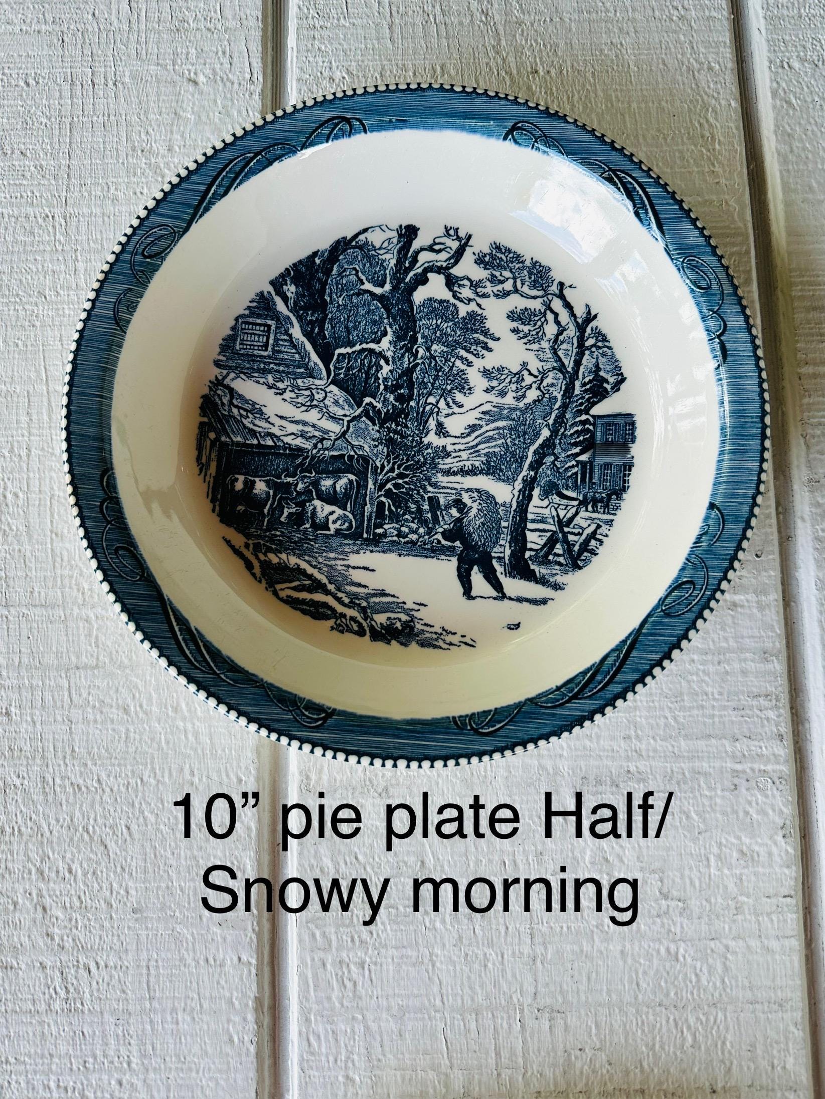 Currier and Ives Royal China: Blue White Transferware Dishes
