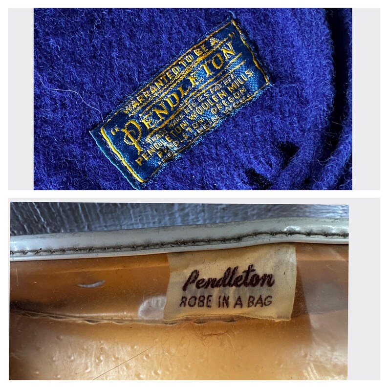 Vintage 1960s Pendleton Wool Notre Dame Fighting Irish Stadium Blanket – ND Football – Original Case & Cushion Bild 14