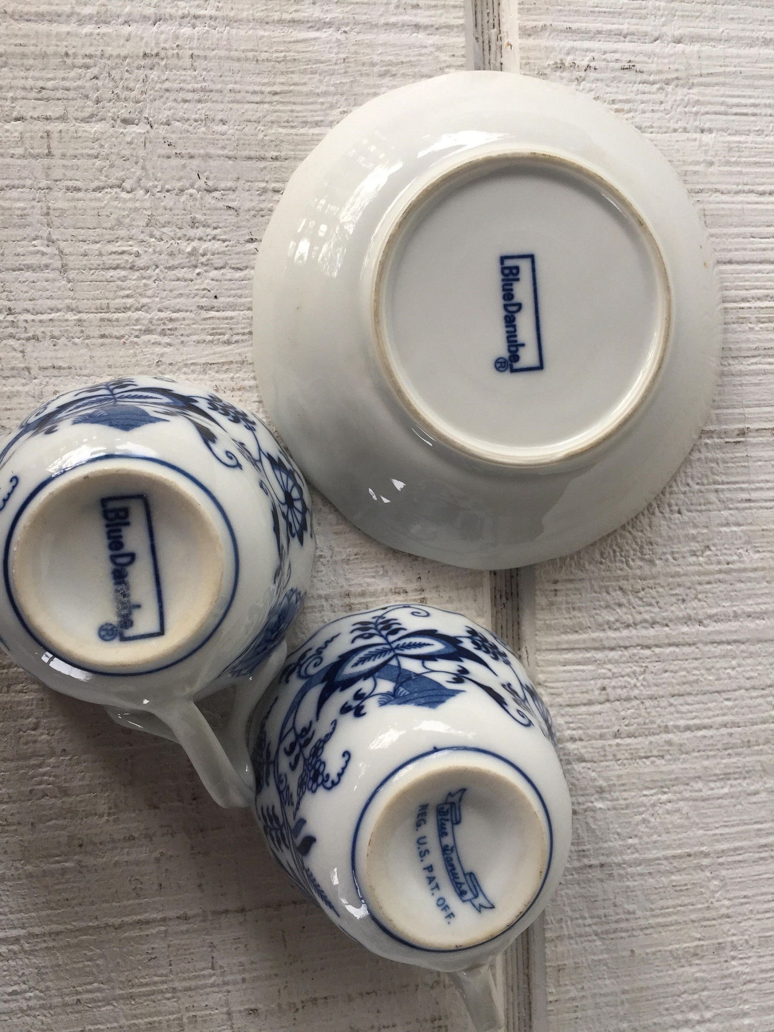 Vintage Blue Danube Japan Blue Onion Pattern Cups and Saucers Vintage ...