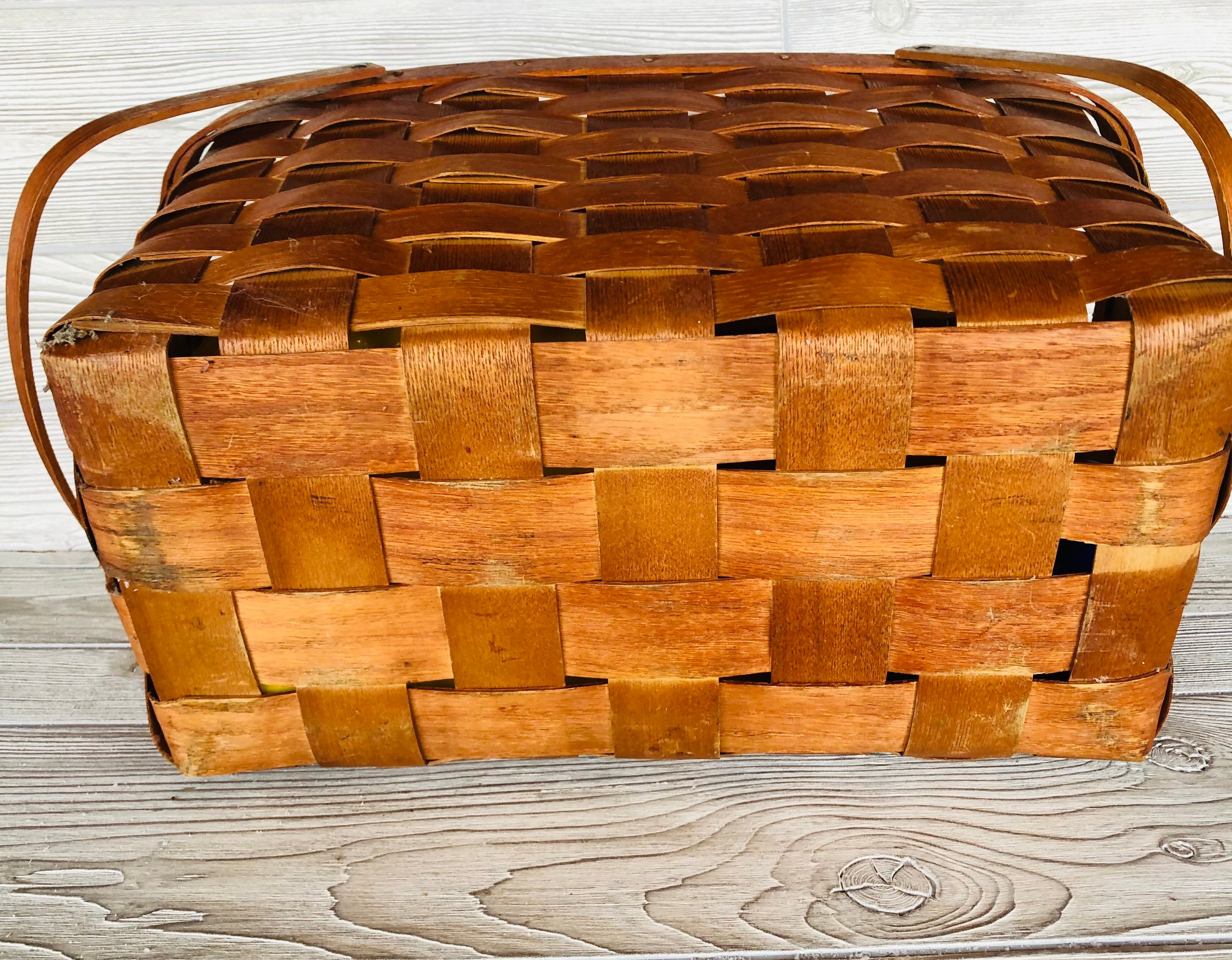 Vintage Wood Picnic Basket 1940s Picnic Basket JERYWIL Dishes
