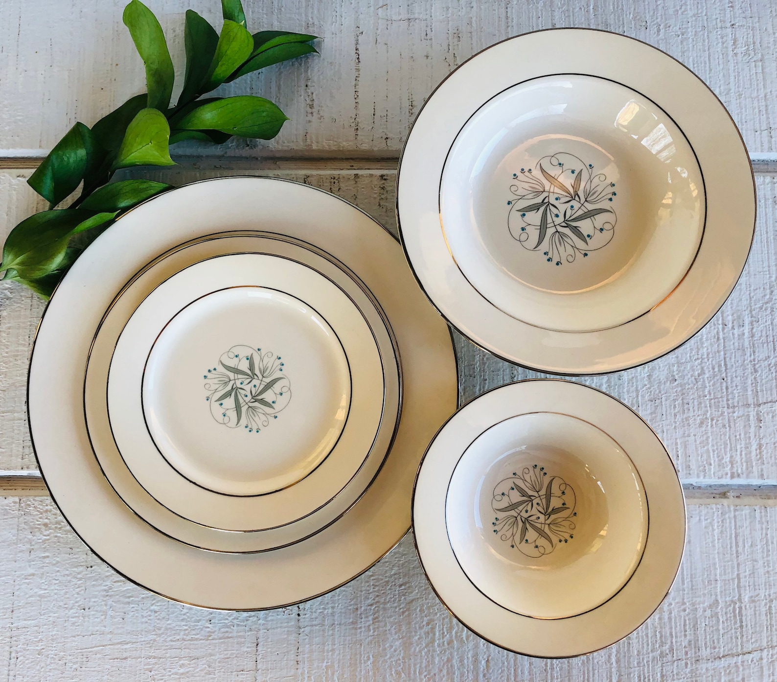 30 Pc Set Homer Laughlin CELESTE Dinnerware 6 Place Settings Etsy
