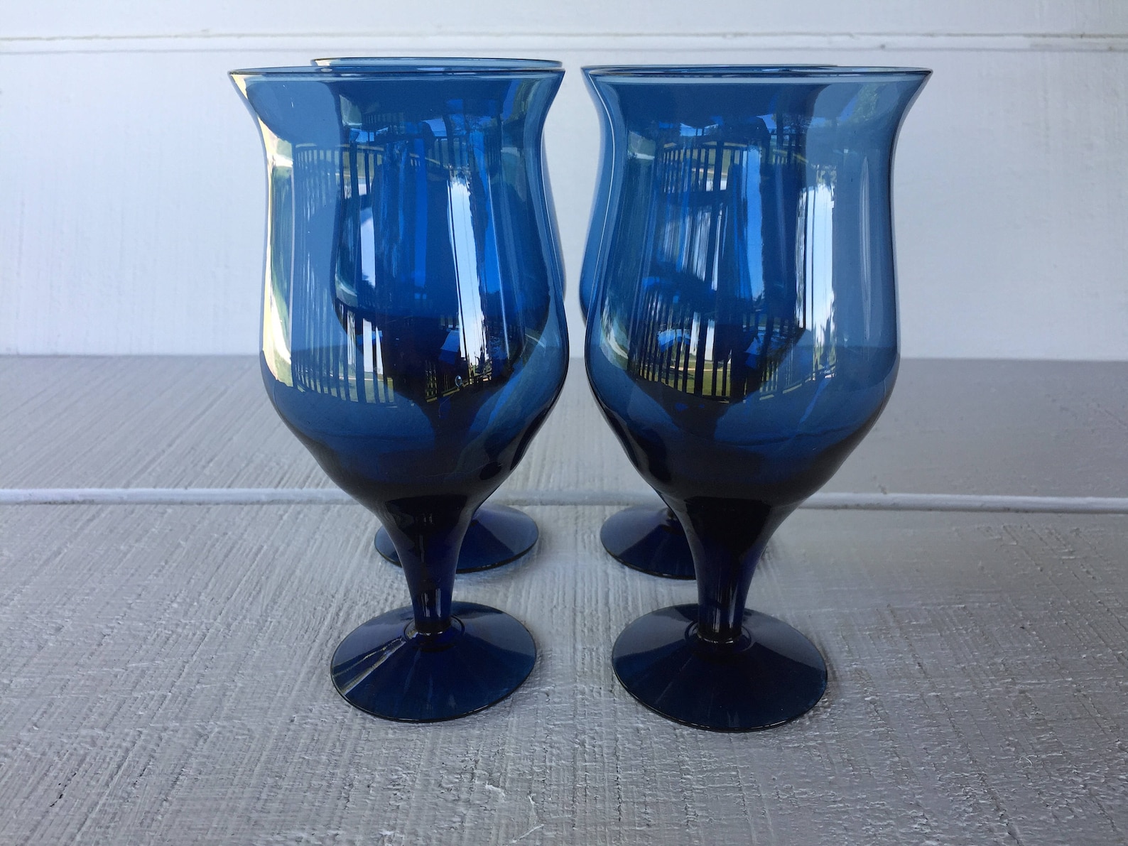 Vintage Blue Wine Glasses / Wine Goblets Denby Olympia Blue Etsy