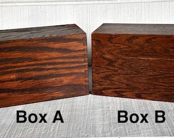 Vintage 1960s Oak Veneer Dovetail Recipe Box by Harry C. Hedberg