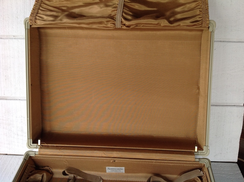 Large Vintage Hard Case Luggage Samsonite Retro Tan Beige Etsy
