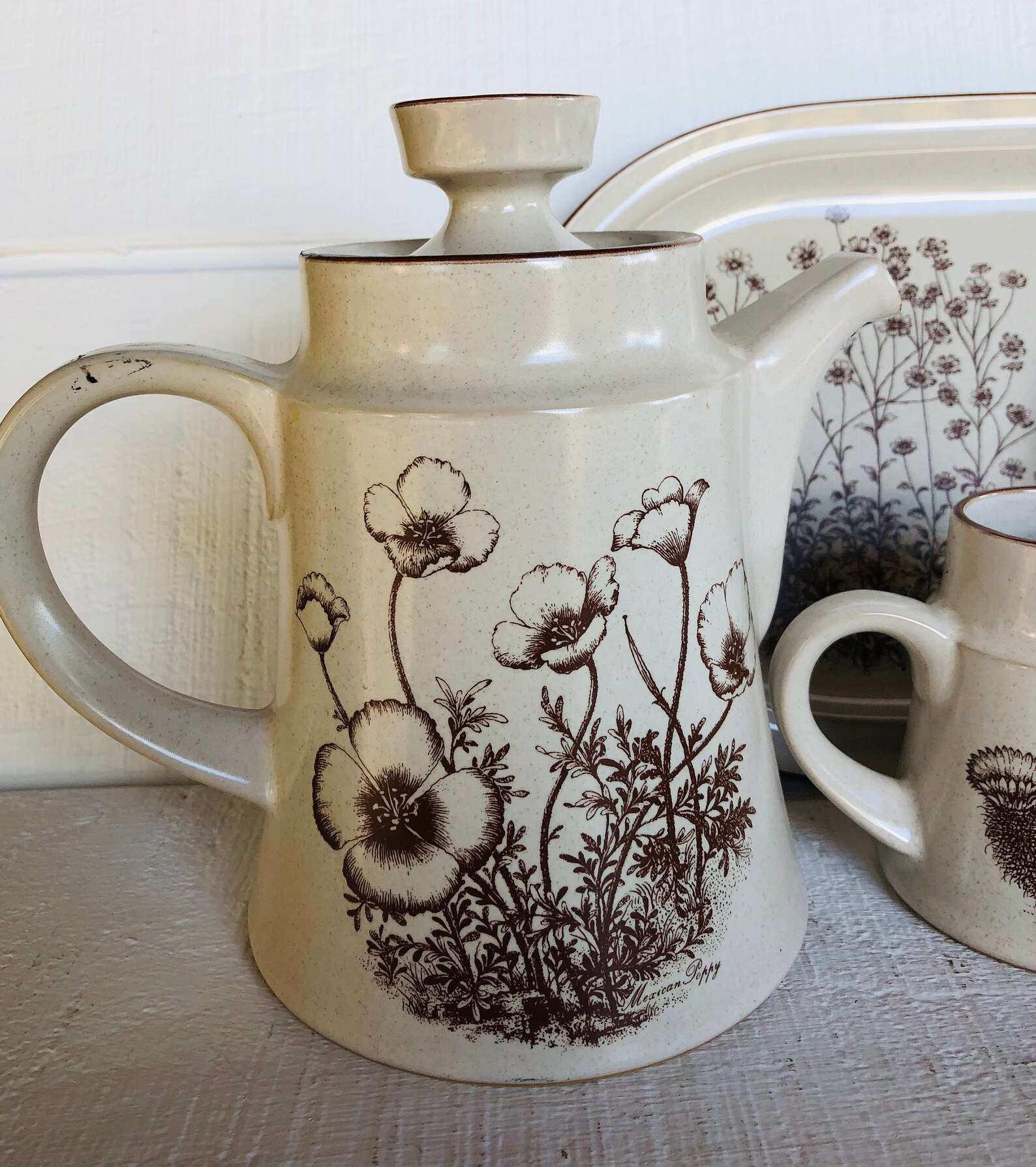 1970s 80s Noritake Stoneware DESERT FLOWERS 8341 Japan Vintage Etsy