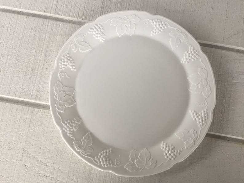 Large white milk glass serving platter Vintage Colony Harvest Etsy