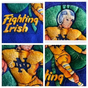 Vintage 1960s Pendleton Wool Notre Dame Fighting Irish Stadium Blanket – ND Football – Original Case & Cushion Bild 15