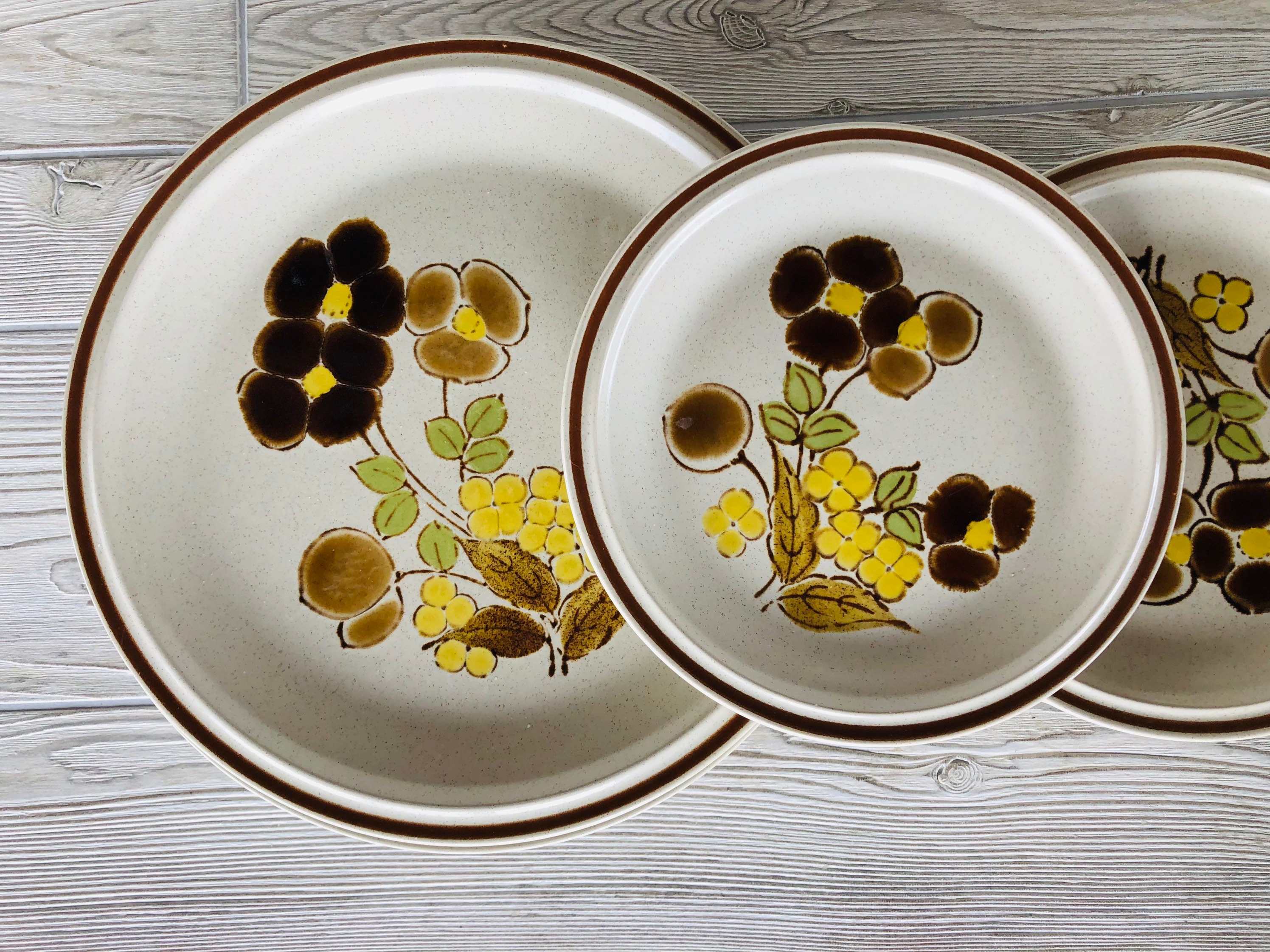 Vintage Stoneware Floral Dinner Plate Retro Floral Expressions