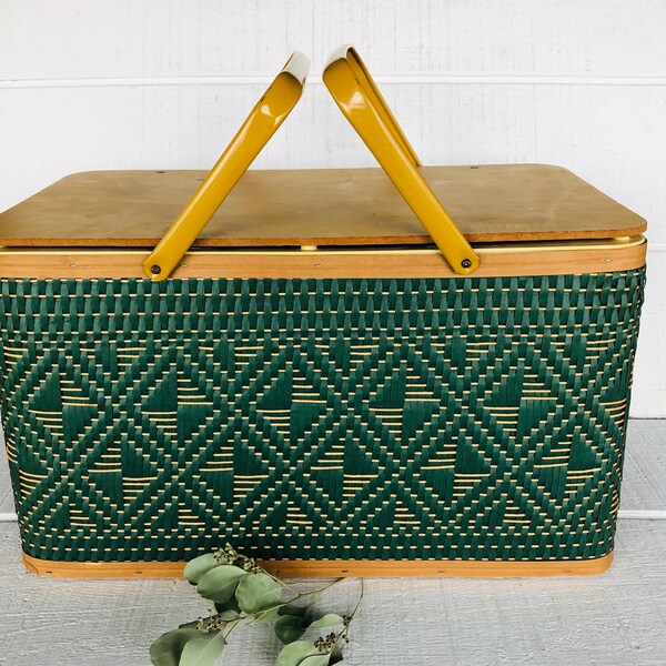 Retro Picnic Basket Etsy