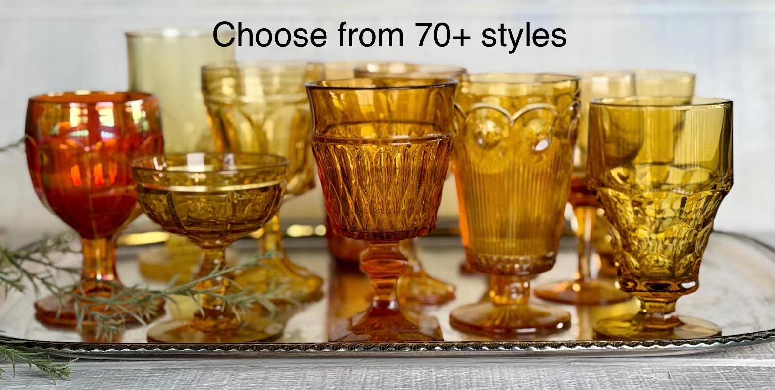 Mid Century Amber Glassware - Etsy
