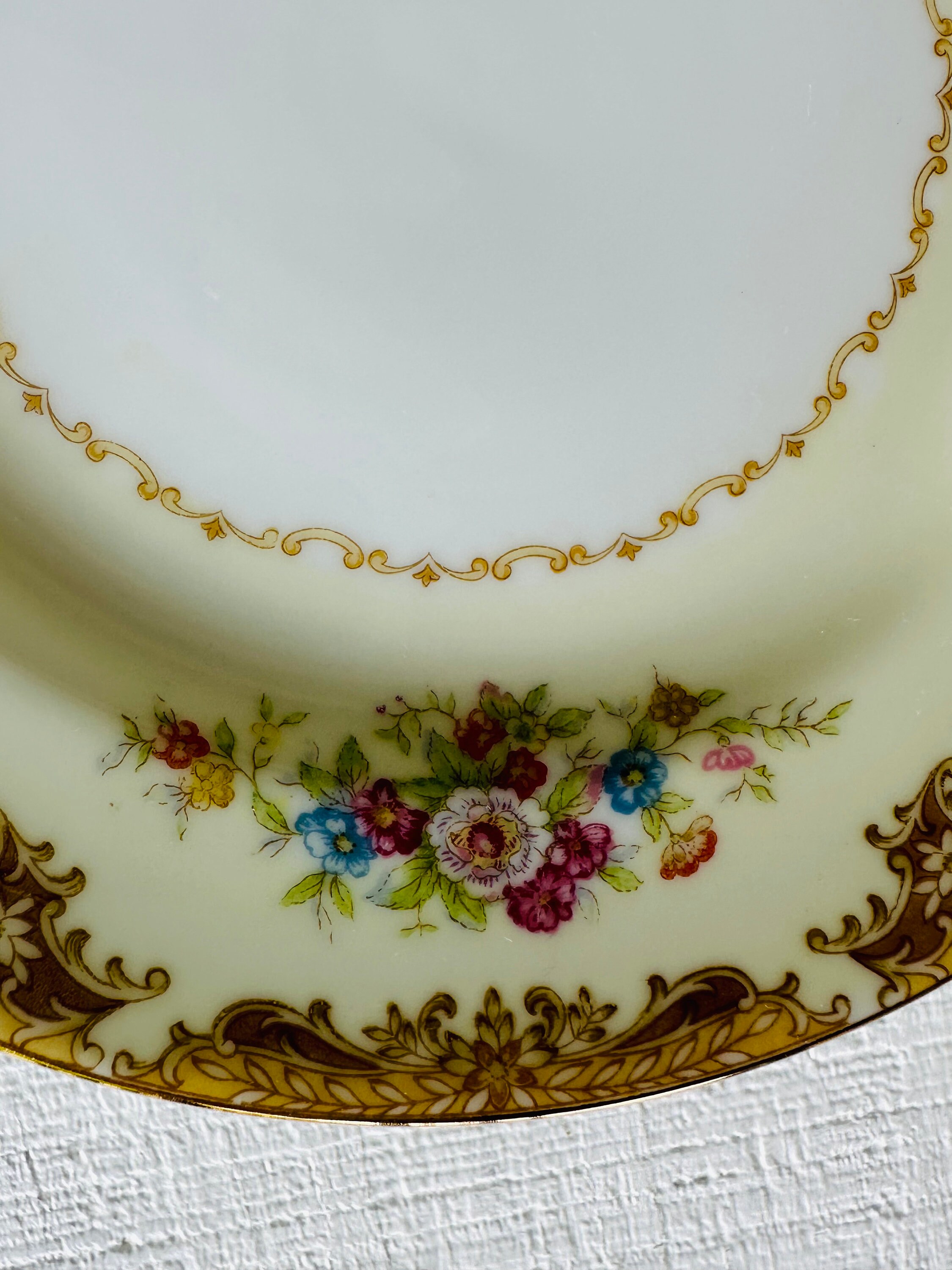 1930 1940 Noritake China Plates Japan - Yellow and Brown