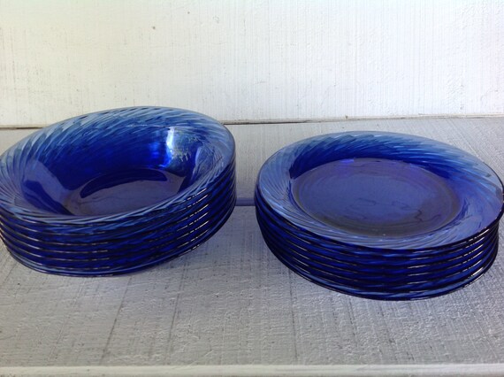 vintage blue glass dinner plate Transparent Blue Glass | Etsy vintage blue glass dinner plate Transparent Blue Glass | Etsy
