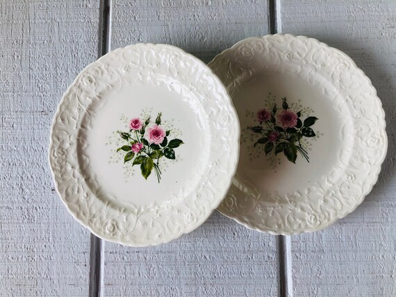 Ivory Rosepoint Steubenville Square Antique Creme Pink Rose - Etsy