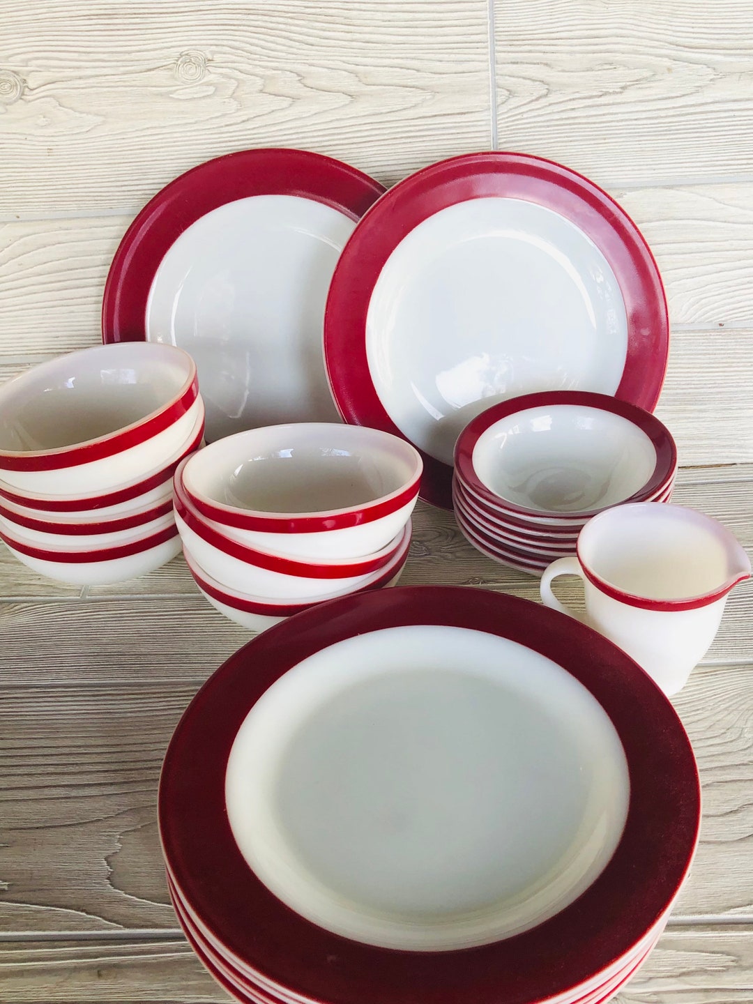 VINTAGE PYREX 赤縁 プレート 皿 6枚セット il_1080xN.4281945476_frdu.jpg