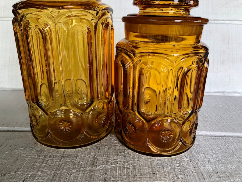 Moon and Stars Canisters LE Smith Amber Glass Canister Smith - Etsy