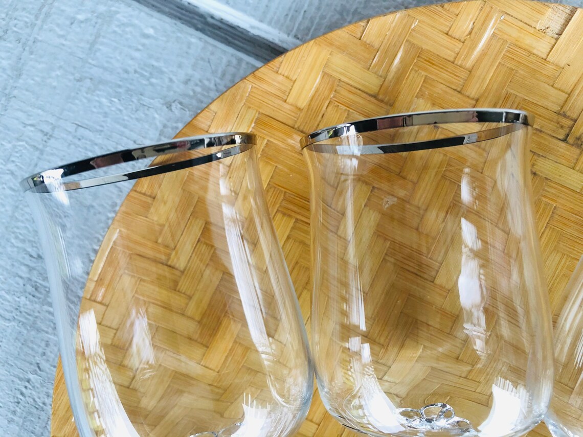 Vintage Lenox Desire Platinum Trim water glass elegant Etsy