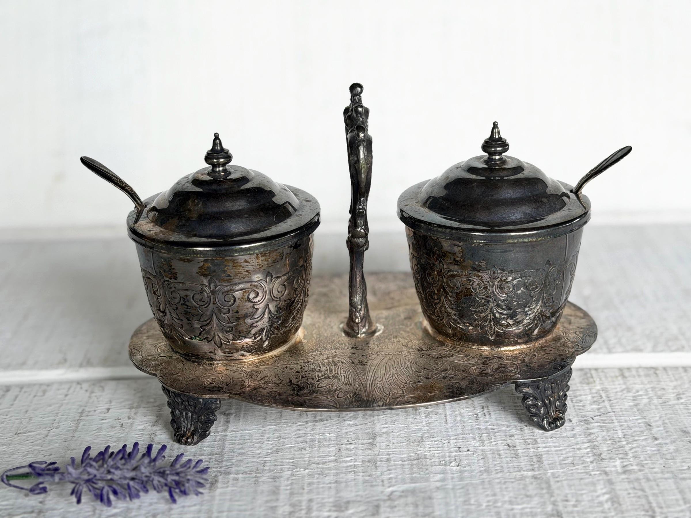 Antique Condiment Set - Etsy