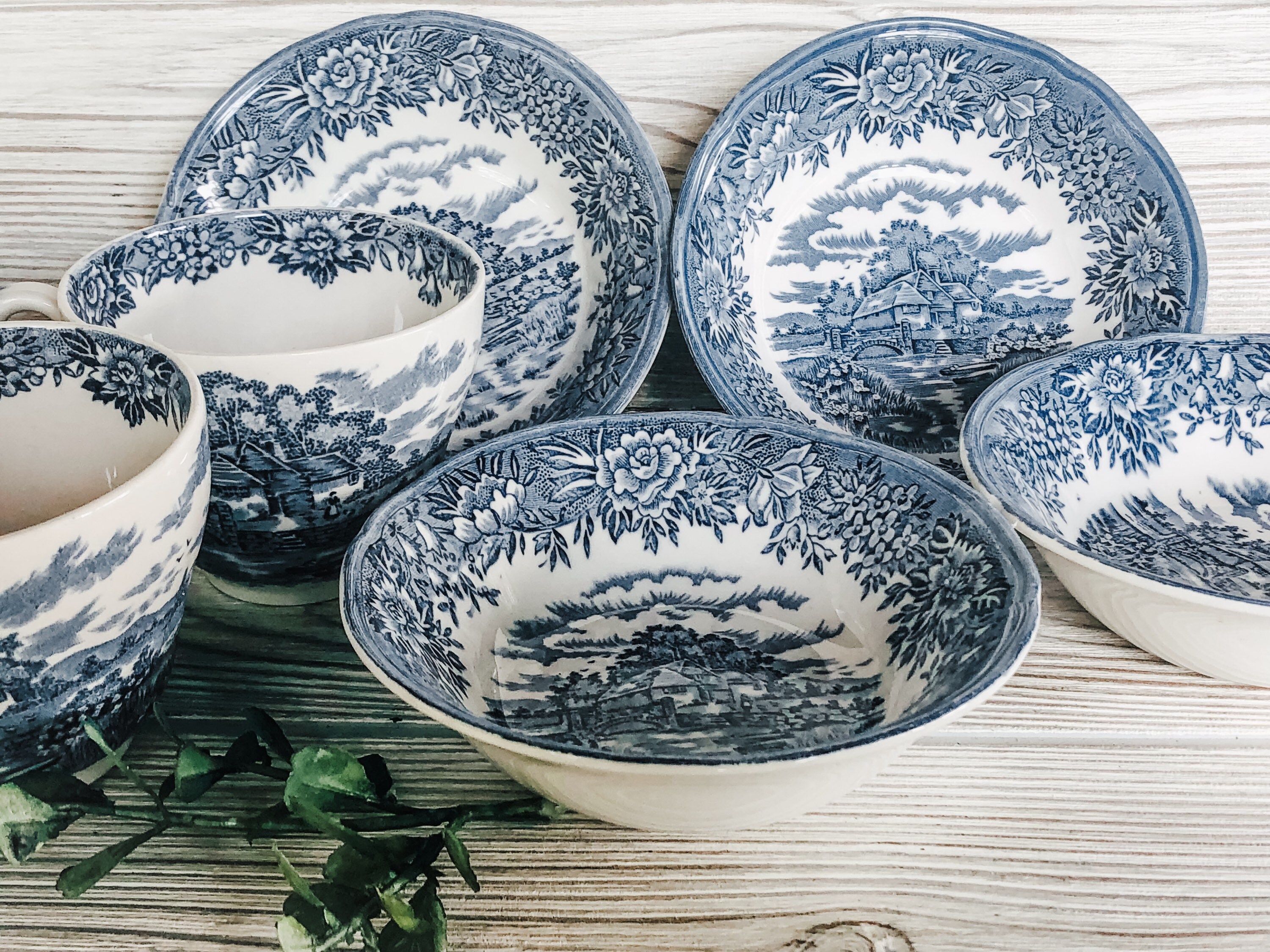 English Village Blue by Salem - Etsy