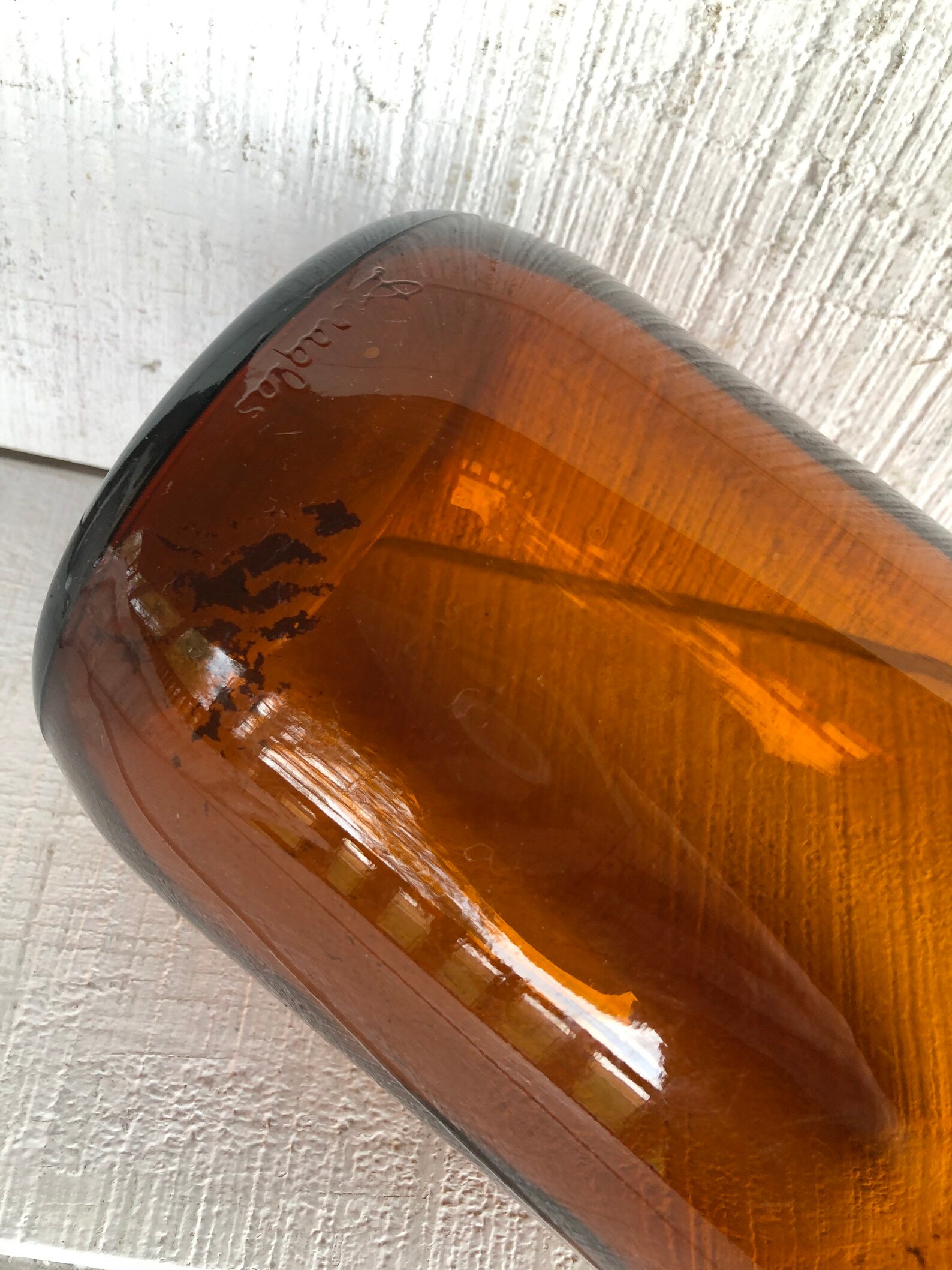 Vintage Abbott Laboratories Amber Jar Jug Apothecary Bottle Etsy