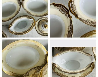 66 Pc Set of Noritake Grafton Japan 1918 Gold Edge Floral