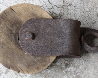 Primitive wooden barn pulley rustic farm barn wooden pulley antique farm decor industrial wood metal single pulley industrial salvage