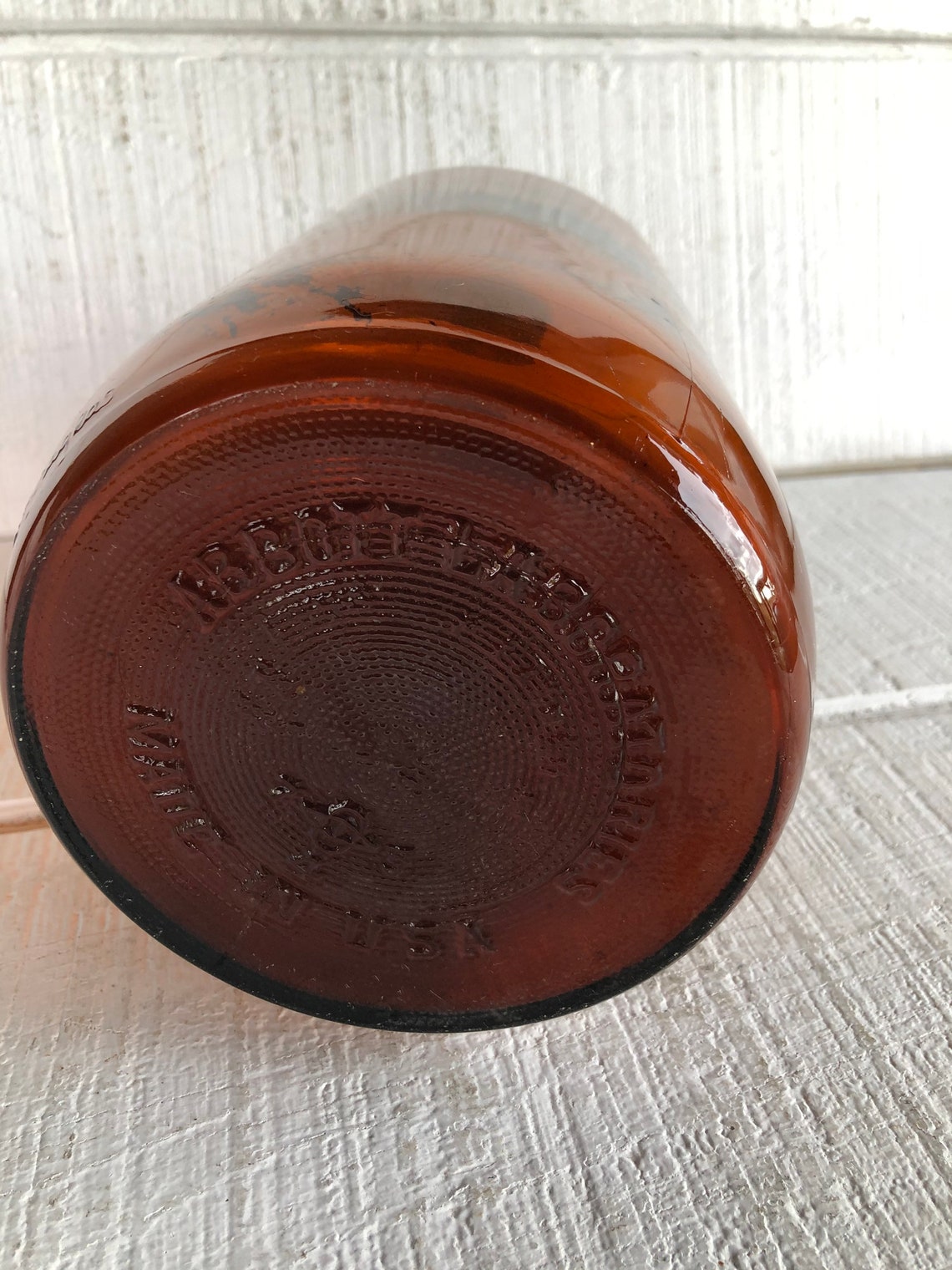 Vintage Abbott Laboratories Amber jar jug apothecary bottle Etsy