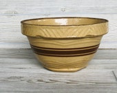 yellow ware crock bowl 8 inch yellow ware mixing bowl depression kitchen bowl old farmhouse decor stoneware bowl RRC Co Ohio Roseville