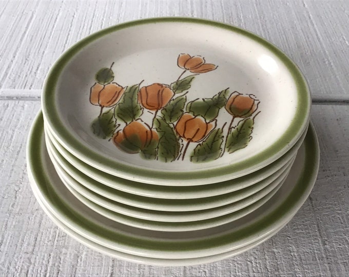 7 Pc Vintage Stoneware Salad Plates Dessert Plates Japan Meadowbrook