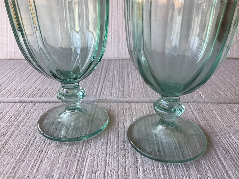 Vintage Green Water Goblets Spanish Green Tea Glasses 16 Oz Etsy