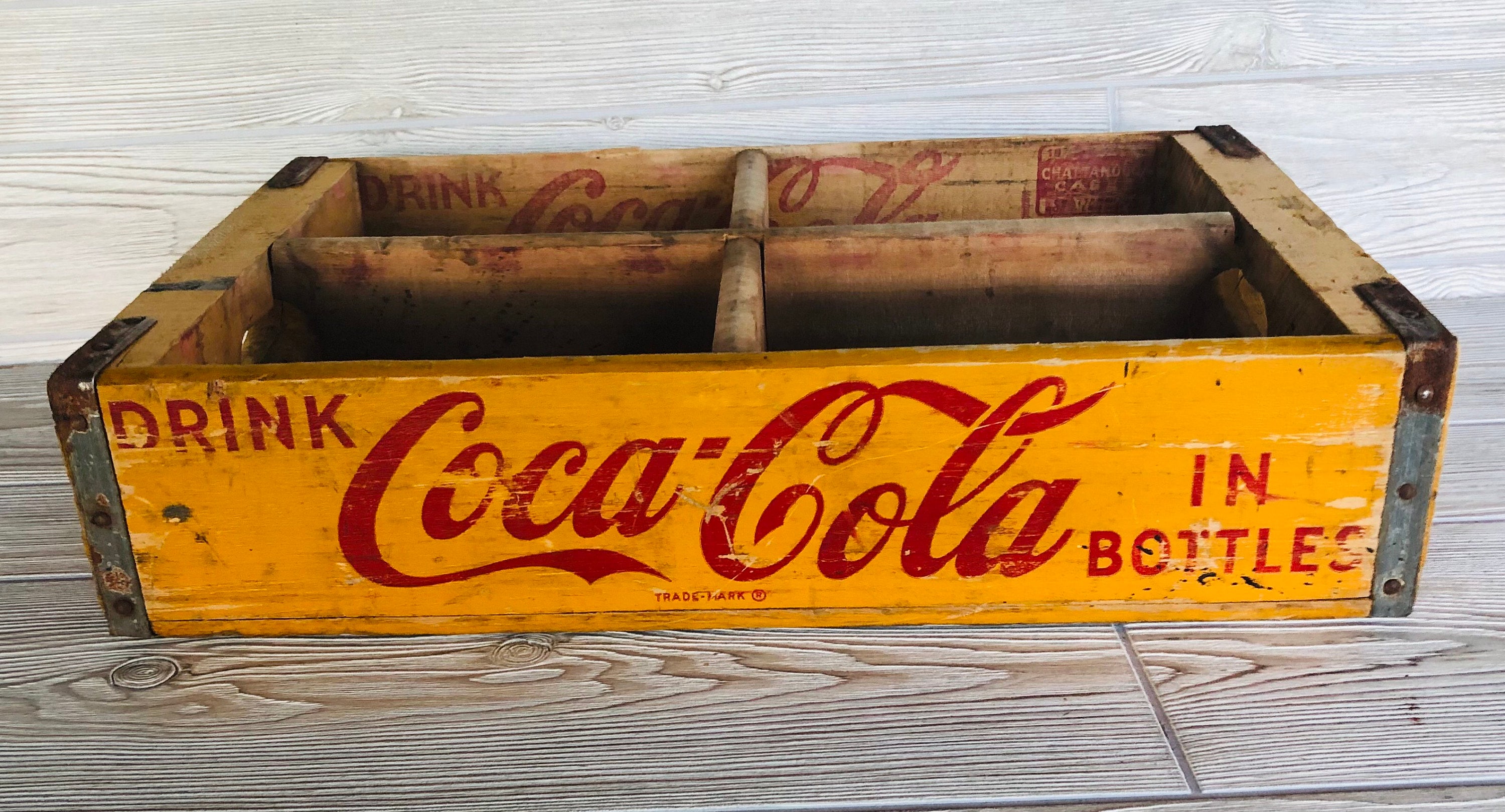 Vintage Wooden Coca Cola Crate, Mid Century Advertising Wood Crate
