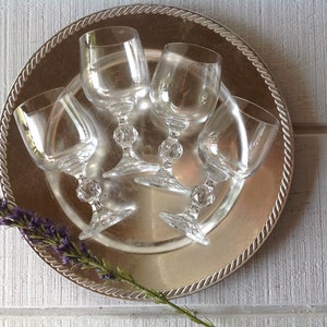 8 oz Claudia wine glasses Import Associates Bohemia crystal glasses Vintage Clear Pressed Glass Wine Glasses ball stem Czech crystal goblet