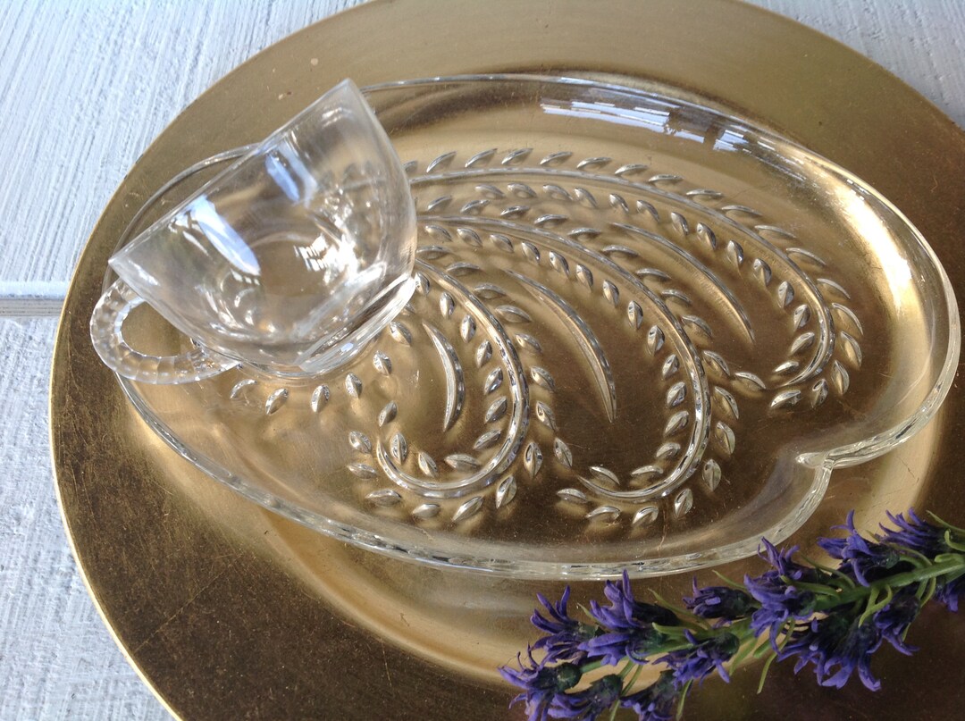 Mid Century Luncheon Plate Sets, Vintage Federal Glass Homestead