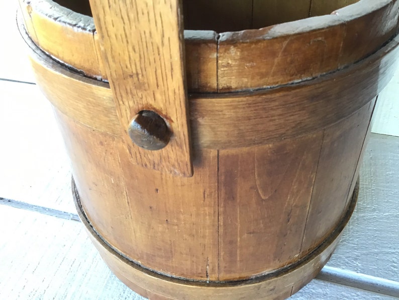 Antique Wooden Sugar Bucket Shaker Style Wooden Bucket Etsy