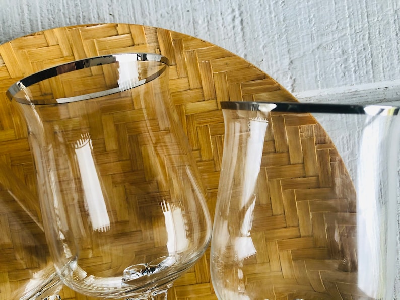 Vintage Lenox Desire Platinum Trim water glass elegant Etsy