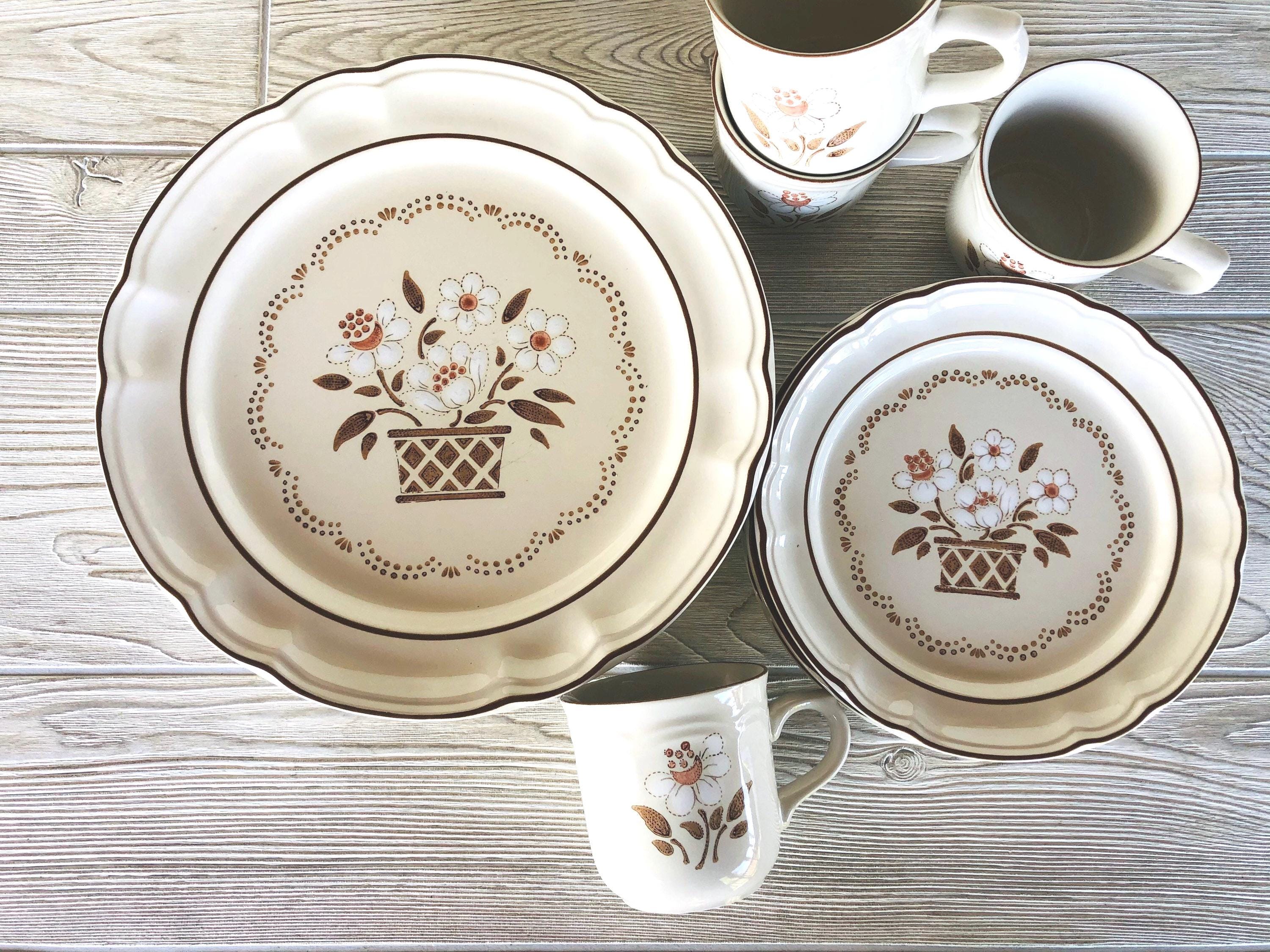 Vintage Hearthside Mayblosssom Dinner Plate Soup Bowl 70s JAPAN