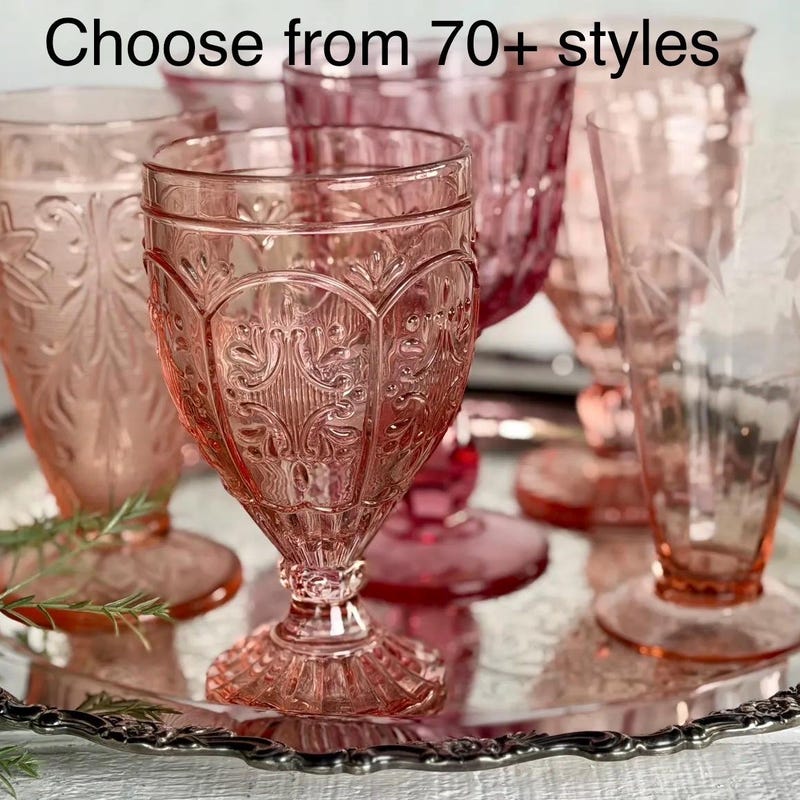 Pink Glassware - Etsy
