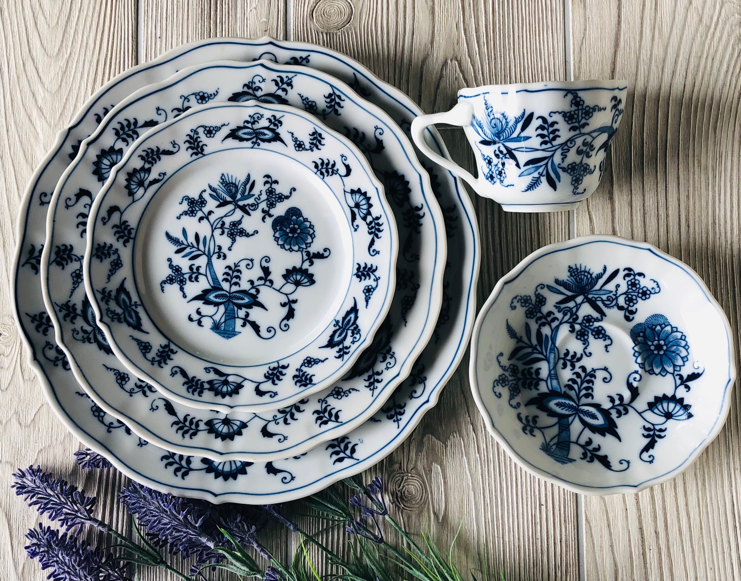 20 Pc Vintage Blue Danube Dinnerware Japan Blue Onion Dinner