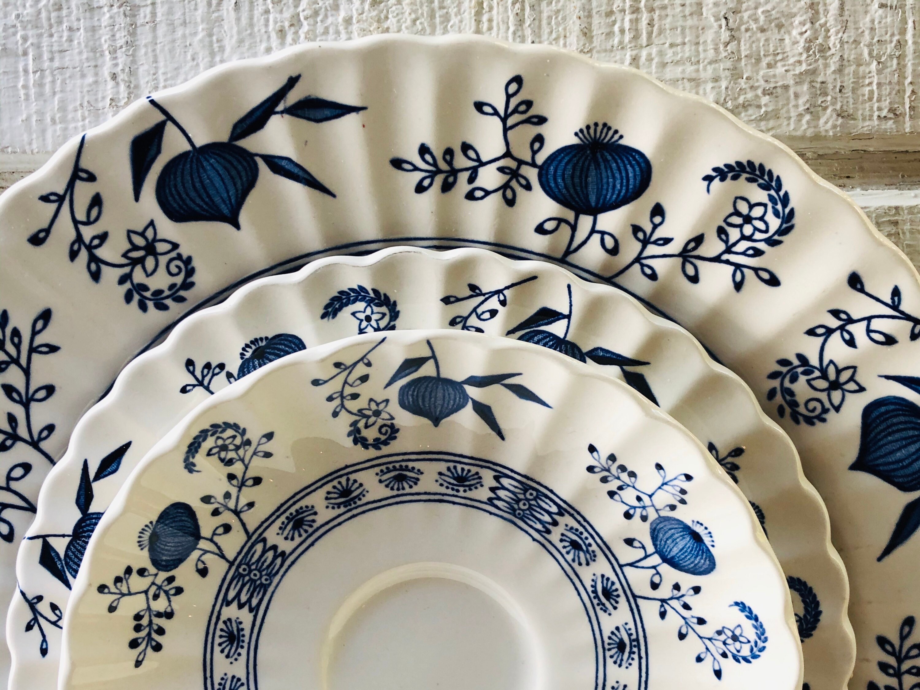 Vintage Blue Nordic Dishes Johnson Bro England J & G Meakin Blue