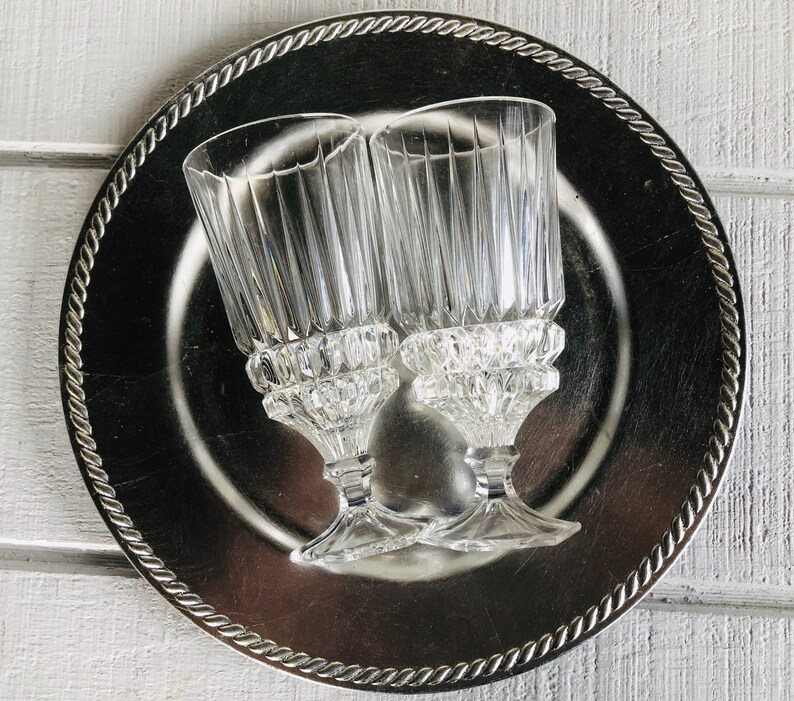 Vintage Fostoria Heritage Clear heavy crystal Ice Tea Goblets Etsy