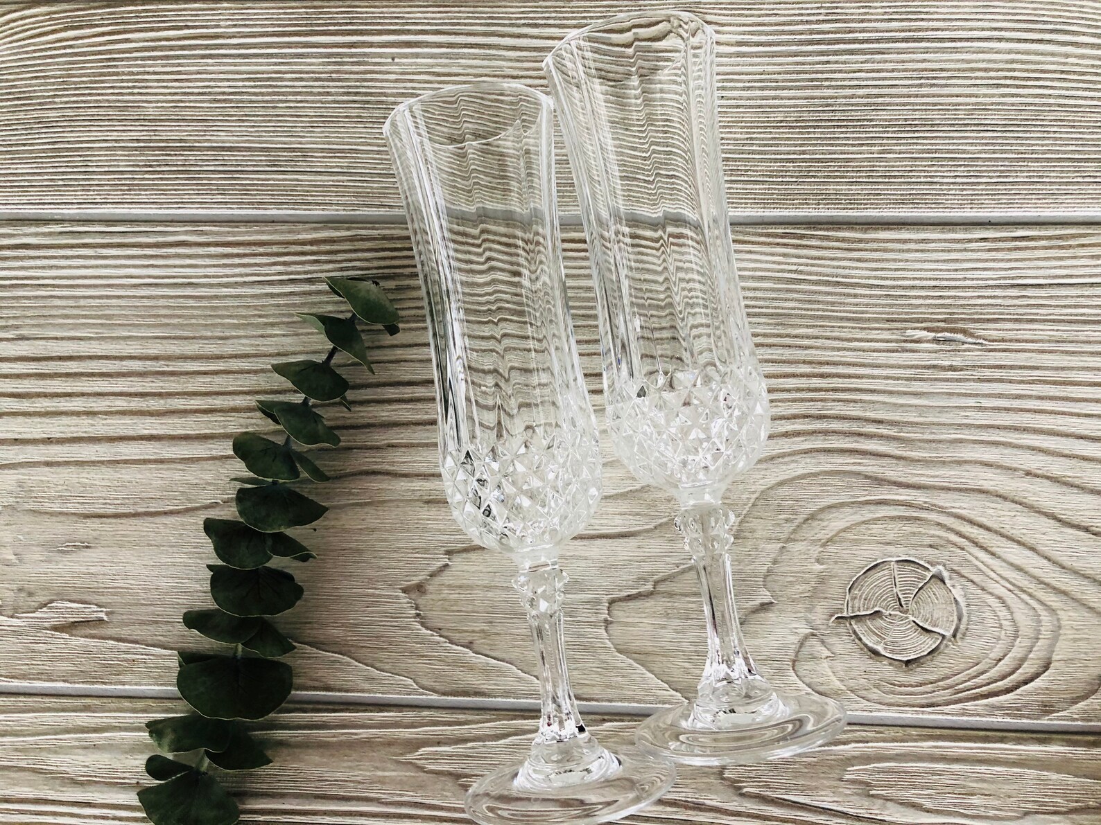 Vintage lead crystal champagne flutes Cristal D Arques Etsy