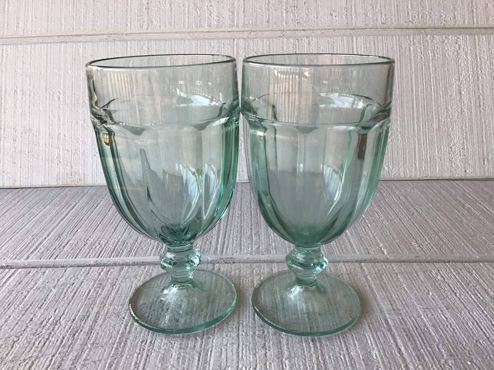 Vintage Green Water Goblets Spanish Green Tea Glasses 16 Oz Etsy