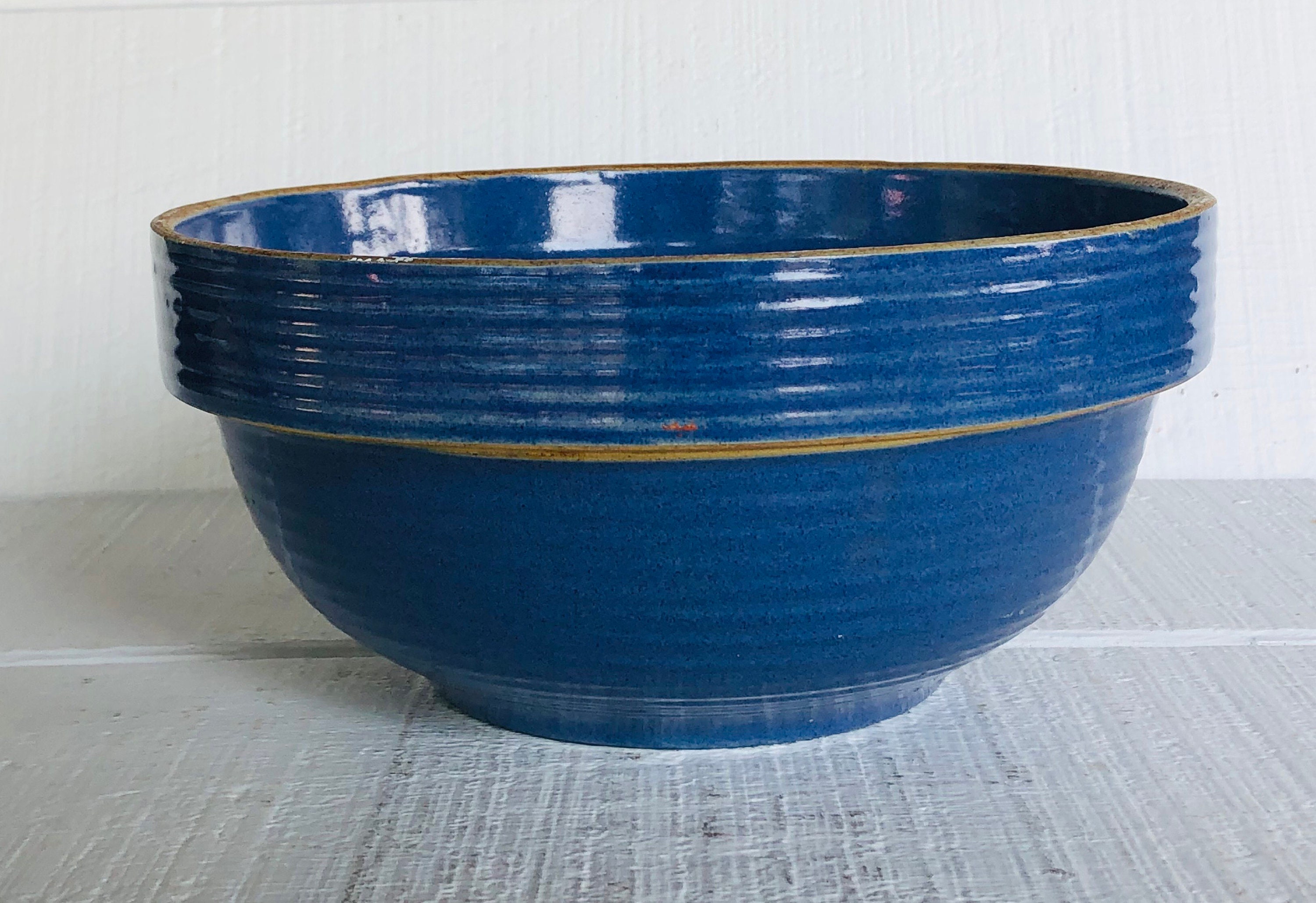 Antique Blue Stoneware Bowls