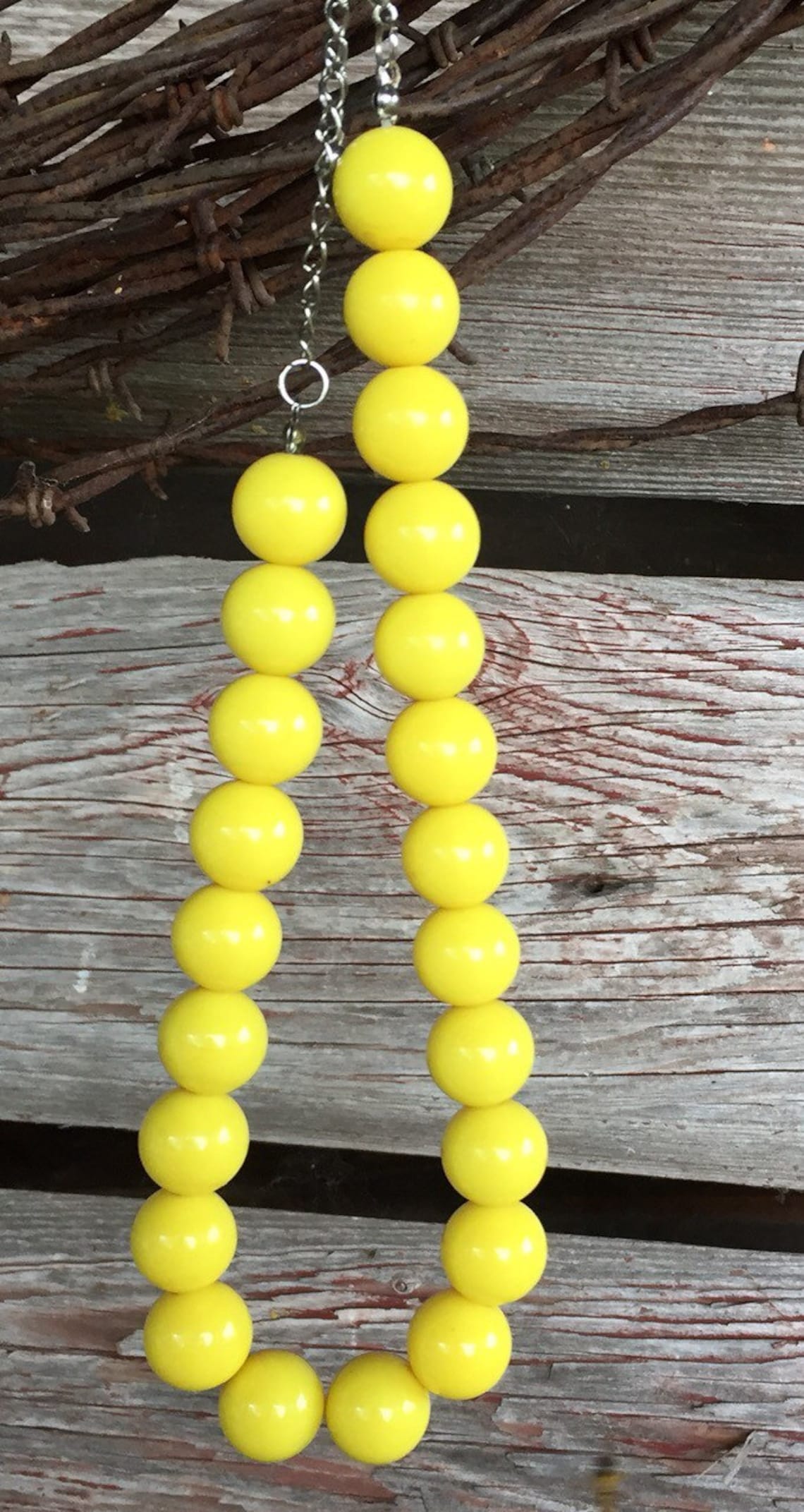 RETRO Blue and Yellow Costume Jewelry Yellow Chunky Beaded Etsy