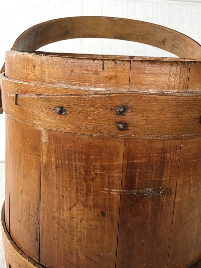 Antique Wooden Sugar Bucket Shaker Style Wooden Bucket Etsy